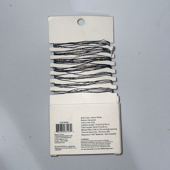 Bloom Room 60 ct LED Mini Black Wire with Warm White String Lights - Picture 3 of 4